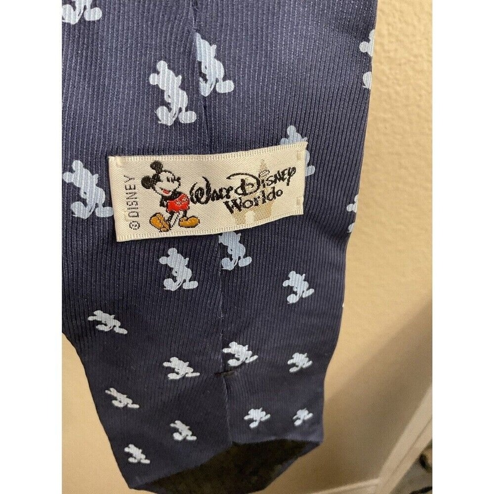 Mickey Mouse Blue Silhouette Walt Disney World Silk Tie R